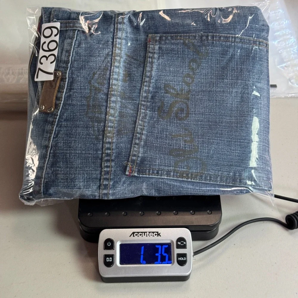 Vintage Old Skool Jeans Men 38 Blue Lightwash Denim Patch Embroidered Streetwear